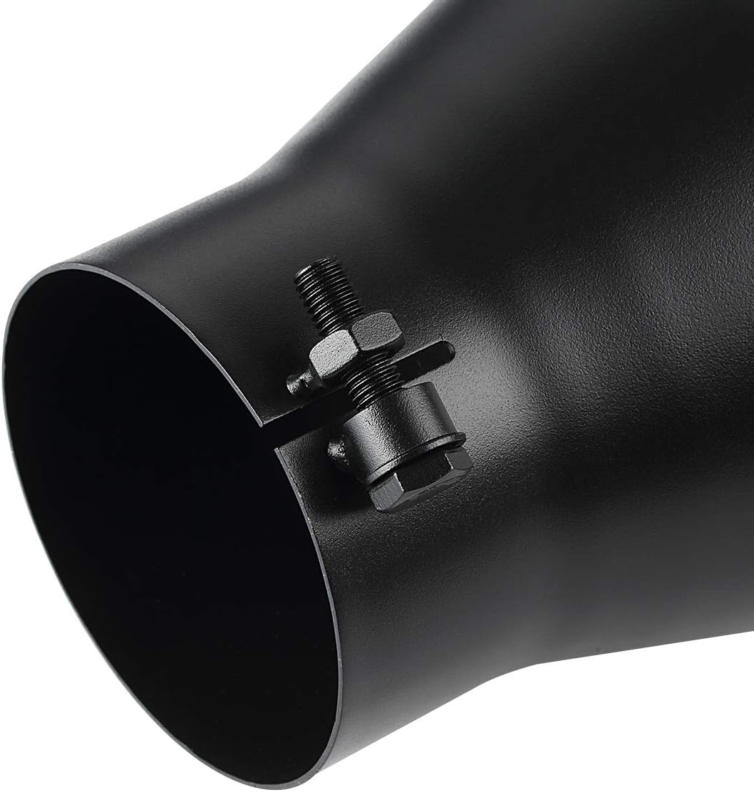 A-KARCK 4 Inch Exhaust Tip, Universal 4'' Inlet 6 Outlet 12 Long Stainless Steel Bolt On Exhaust Tailpipe Black Muffler Tip for Truck